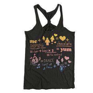 dirty violet Womens Me + Shopping Racerback Tank Top, Black, NWT